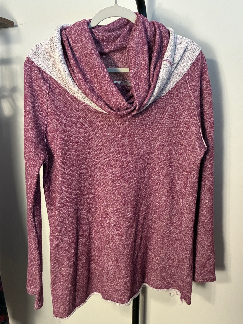 Vanilla Bay Marled Purple Cowl Neck/Hood Sweater‎ medium?